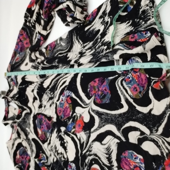 Free People Drift Away open  shoulder size small balloon sleeve blouse relaxed - Picture 9 of 10